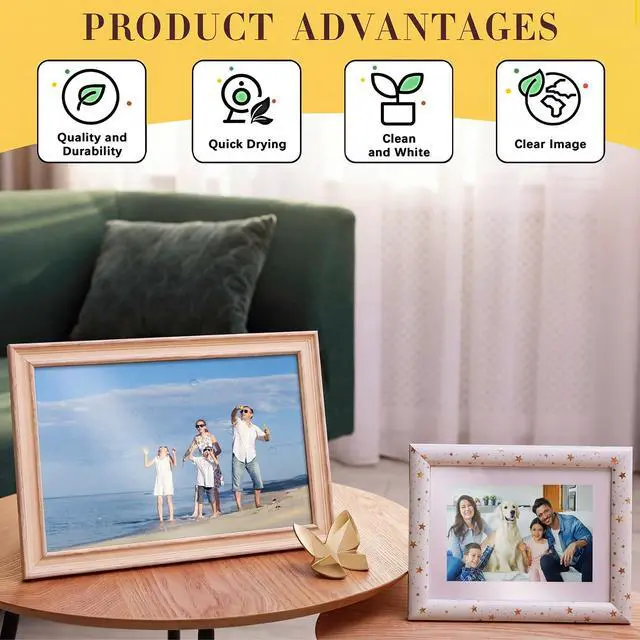 Alt view image 4 of 6 - 1000 Sheets Photo Paper 5x7 in Glossy Double Sided 54lbs 9.5mil 200gsm Photo Paper Glossy Card Stock for Ink Jet Printing Printer Making Pictures Calendar Greeting Card Printing
