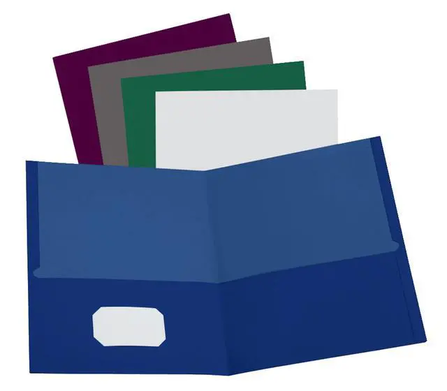 Alt view image 2 of 2 - Oxford Linen Finish Two-Pocket Folders, Navy, Letter Size, 25 per Box (53443) (Pack of 3)