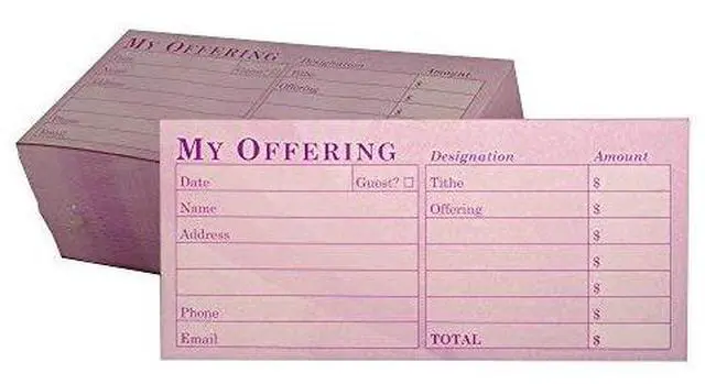 Main image of Church Offering/Tithe Donation Envelopes, Simple Design, Easy-Open Tab, Blank Designation Lines, Fits Bills & Checks, Visitor Card/Information Form, Malachi 3:10 KJV Verse - Purple - Box of 500