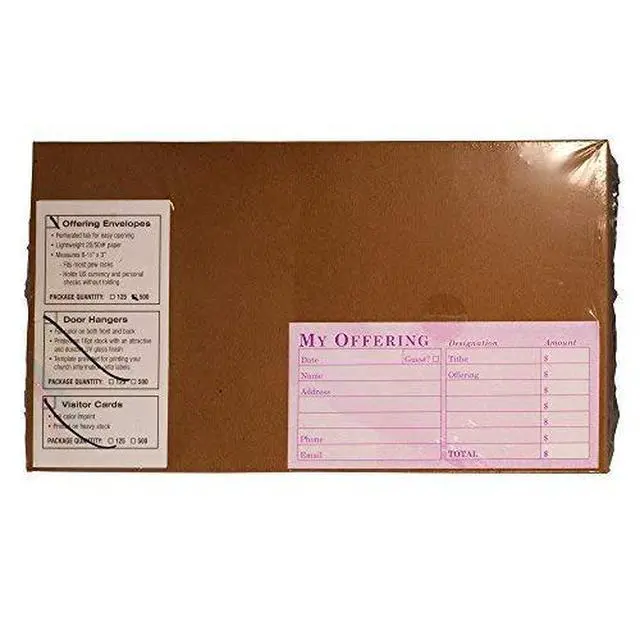 Alt view image 5 of 5 - Church Offering/Tithe Donation Envelopes, Simple Design, Easy-Open Tab, Blank Designation Lines, Fits Bills & Checks, Visitor Card/Information Form, Malachi 3:10 KJV Verse - Purple - Box of 500