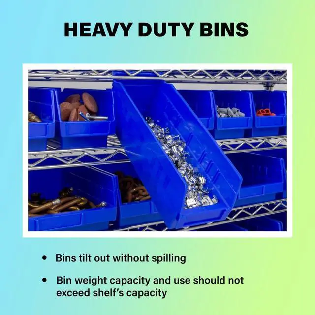 Alt view image 2 of 6 - 30110 Heavy Duty Plastic Shelf Bins, 12"x 3"x 4", Clear, 24-Pack | Heavy Duty Nesting Storage Bins for Garage, Closet, Refrigerator, Kitchen, Cabinet, Drawer Organization, Pantry Organization