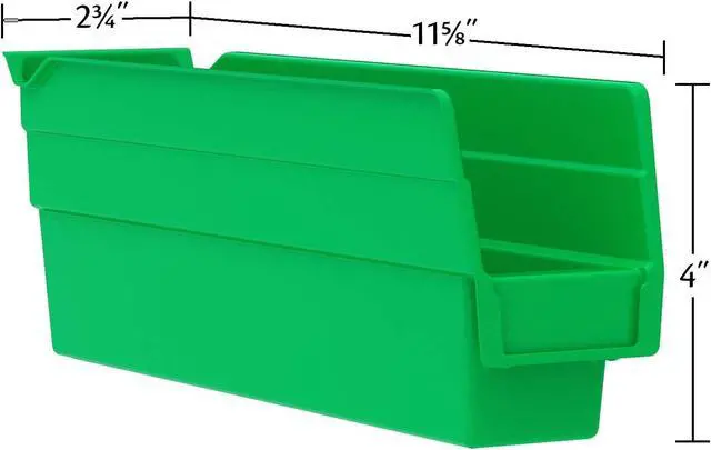 Alt view image 4 of 6 - 30110 Heavy Duty Plastic Shelf Bins, 12"x 3"x 4", Clear, 24-Pack | Heavy Duty Nesting Storage Bins for Garage, Closet, Refrigerator, Kitchen, Cabinet, Drawer Organization, Pantry Organization
