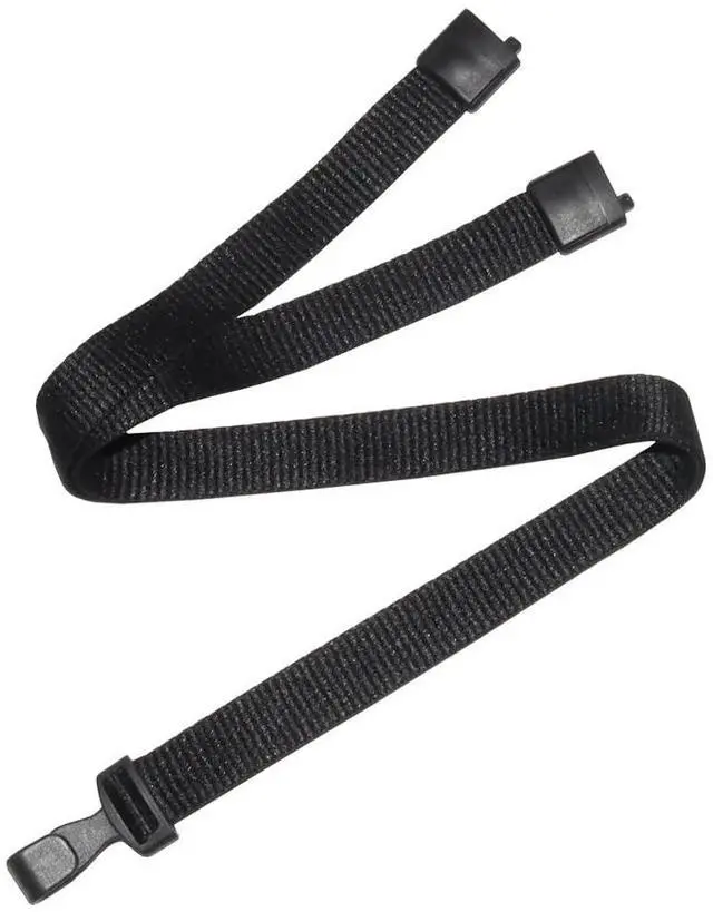 Main image of Bulk 100 Pack Polyester Breakaway Lanyards, Black, 18" Vertical | Safety Breakaway Clasp, No Twist Plastic Clip, MRI Safe Neck Strap I.D. Badge Holders for Radiology, School, Hospital