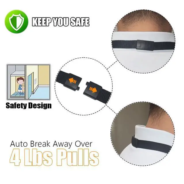 Alt view image 4 of 6 - Bulk 100 Pack Polyester Breakaway Lanyards, Black, 18" Vertical | Safety Breakaway Clasp, No Twist Plastic Clip, MRI Safe Neck Strap I.D. Badge Holders for Radiology, School, Hospital