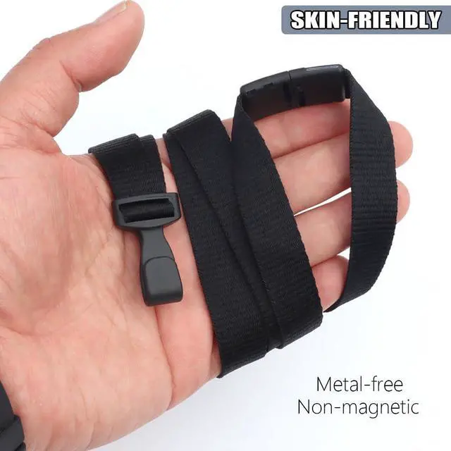 Alt view image 6 of 6 - Bulk 100 Pack Polyester Breakaway Lanyards, Black, 18" Vertical | Safety Breakaway Clasp, No Twist Plastic Clip, MRI Safe Neck Strap I.D. Badge Holders for Radiology, School, Hospital