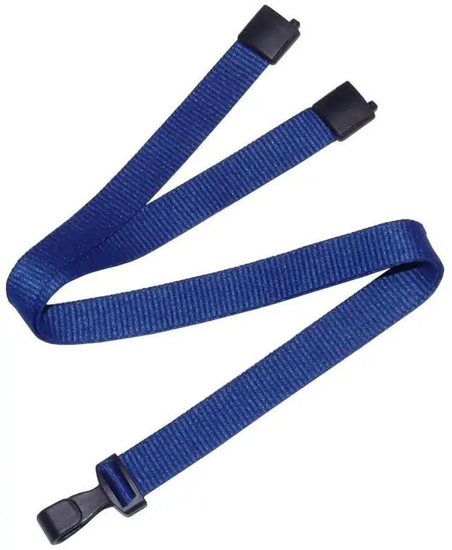 Main image of Bulk 100 Pack Polyester Breakaway Lanyards, Blue, 18" Vertical | Safety Breakaway Clasp, No Twist Plastic Clip, MRI Safe Neck Strap I.D. Badge Holders for Radiology, School, Hospital
