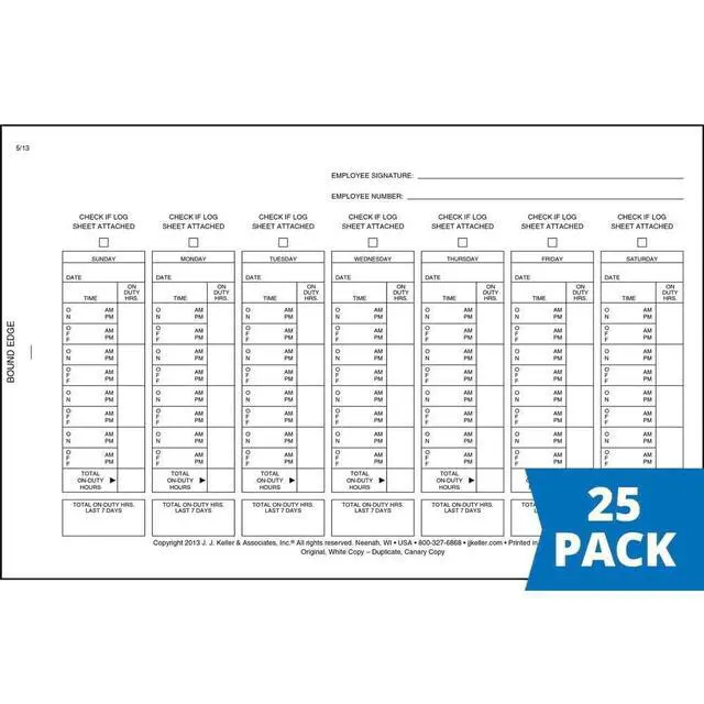 Alt view image 2 of 6 - J. J. Keller Driver Exemption Log Book 25-pk. for Short-Haul Operations - Book Format with 18 Sets, 2-Ply with Carbon, 8.5" x 5.5"