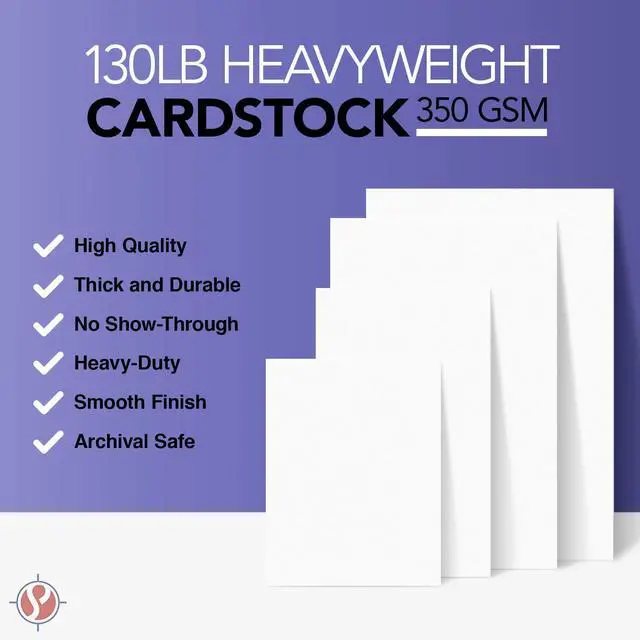 Alt view image 6 of 6 - 12 x 18" White Silk Matte Card Stock Extra Thick Heavy 130lb Cover (350gsm) Cardstock Great for Invitations, Greeting Cards, Scrapbooking, Crafts 50 Sheets per Pack (Not for Inkjet Printer)