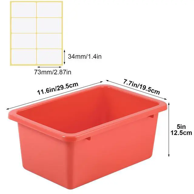 Alt view image 3 of 6 - 24 Pack Book Bins for Classroom Plastic Cubby Storage Bins Colored Kids Toy Organizer Container with 120 Pcs Self Adhesive Label for Student Teacher Library School Office Home(Macaron Color)