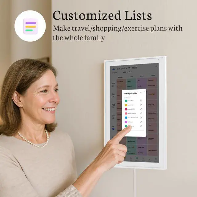 Alt view image 5 of 6 - 21.5 inch Digital Calendar Wall Touch Screen, Family Schedule Smart Calendar Interactive Display, Streamline Household Organization, Electronic Planner Wall Mountable in Portrait or Landscape