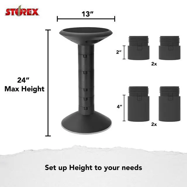 Alt view image 3 of 6 - Active Tilt Stool Ergonomic Seating for Flexible Office Space and Standing Desks, Adjustable 12-24 Inch Height, Black (00320A01C)