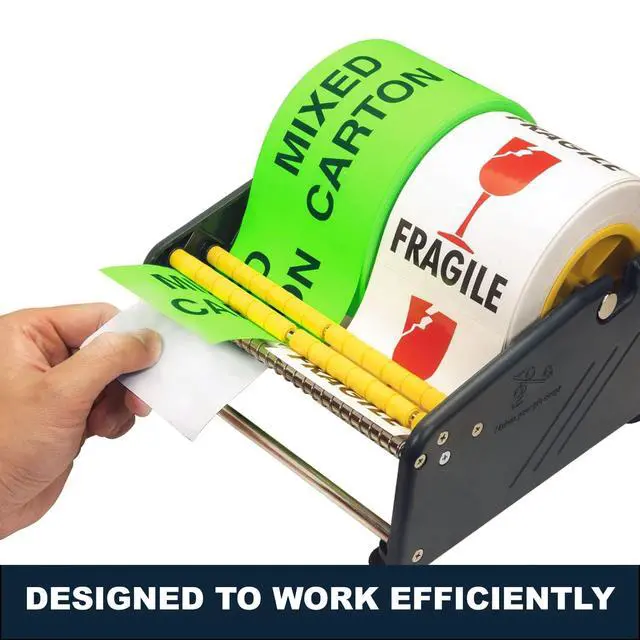 Alt view image 6 of 6 - MDJ by Excell Manual Label Sticker Dispenser with 4 Suction Cups Base for Tabletop, Adjustable holder for multiple rolls for Office, Home, School, Warehouse, Easy Peel Off, Fits up to 6.5" Wide Labels