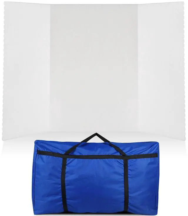 Main image of Trifold Poster Board with Storage Bag, Hook and Loop Fabric, Foldable 3 Panel Presentation Board for Science Fair and Exhibitions(White,72 x 36 Inch)