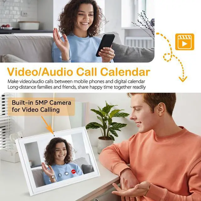 Alt view image 4 of 6 - 10.1" Frameo WiFi Digital Picture Frame Gift for Elders | 32GB Expandable Storage Auto-orientation Display Offline SD card Playback