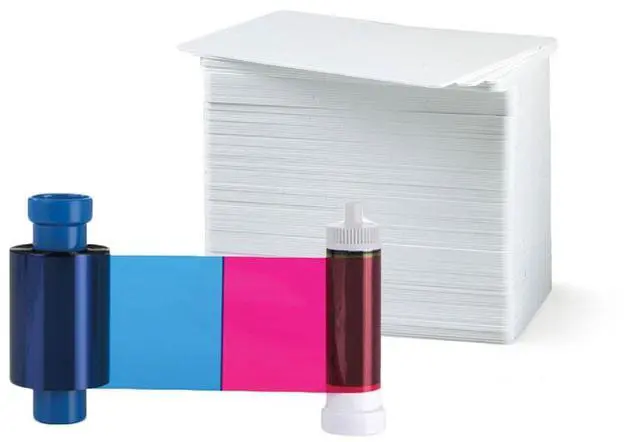 Main image of Magicard MA100YMCKO Color Ribbon - YMCKO - 100 Prints with Premium CR80 30 Mil Graphic Quality PVC Cards - Qty 100