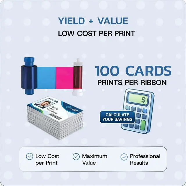 Alt view image 4 of 6 - Magicard MA100YMCKO Color Ribbon - YMCKO - 100 Prints with Premium CR80 30 Mil Graphic Quality PVC Cards - Qty 100