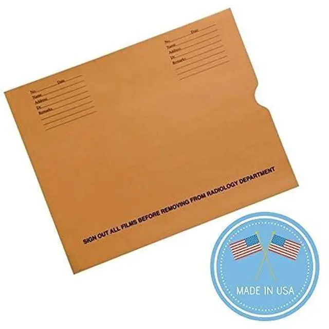 Alt view image 5 of 6 - Negative Preserver Envelope | 10-½ x 12-½ | Box of 500 | Made in the USA | Heavy Duty Preprinted X-Ray Jacket | Offset Thumb Cut | Ideal for Radiology Departments and Medical Offices