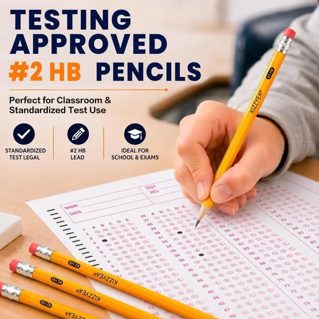 Alt view image 3 of 6 - Wood-Cased #2 HB Pencils Bulk Pack 1000 Pencils Pre-Sharpened 24 Sharpeners | Pencils Bulk, Classroom Use, Back to School Supplies, Writing Drawing Sketching, Yellow #2 HB Pencils with Erasers in Box