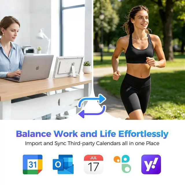 Alt view image 2 of 6 - Digital Calendar 15.6 inch Wall Planner Electronic Calendars & Chore Chart, Smart Touchscreen Display for Family Office Schedule & Routine, Meal Planning, No Subscription, Wall & Desk Mountable Gifts