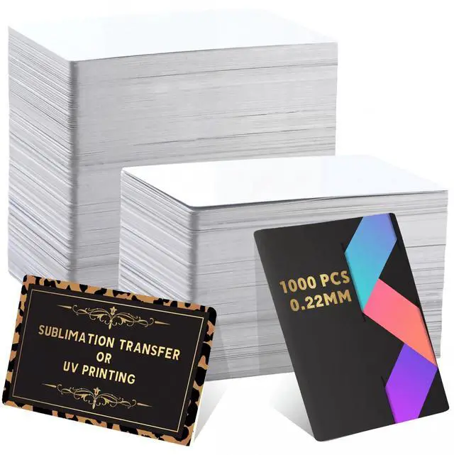 Main image of 1000 Pcs White Sublimation Business Card Blanks Double Sides Aluminum Sublimation Name Cards Blanks for Office Business DIY Printing Engrave Photo ID Badge Gifts