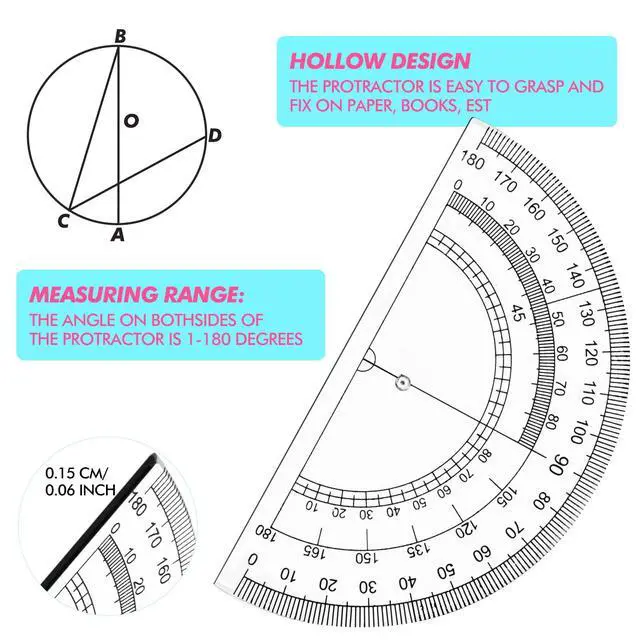 Alt view image 6 of 6 - 24 Sets Math Geometry Kit Student 10 Pcs Shatterproof Storage Box Includes Compass, Rulers, Protractor, Eraser, Pencil Sharpener, Lead Refills, Pencil for Back to School Students Class Teacher