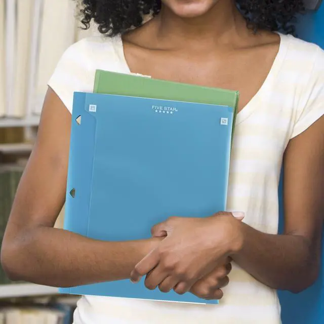 Alt view image 6 of 6 - Pocket Folder + Study App, 2 Pocket Folder, Customizable Cover, Fits 3 Ring Binder, White, Amethyst Purple, Harvest Yellow, Tidewater Blue (330092B-ECM) (Pack of 24)