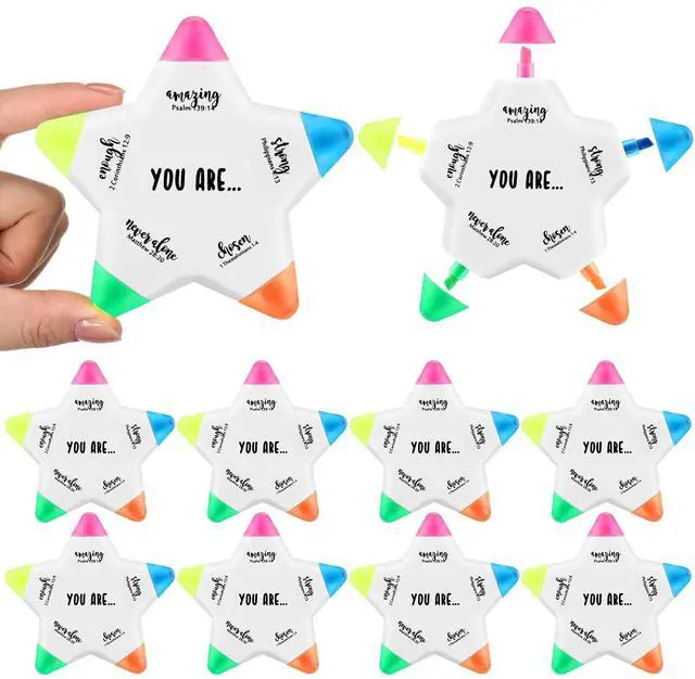 Main image of 50 Pcs Christian Gifts Bible Highlighters and Pens No Bleed Inspirational Highlighters Brush Tip Bulk Church Gift Back to School Student Gift Bible Study Supplies Religious Stationery