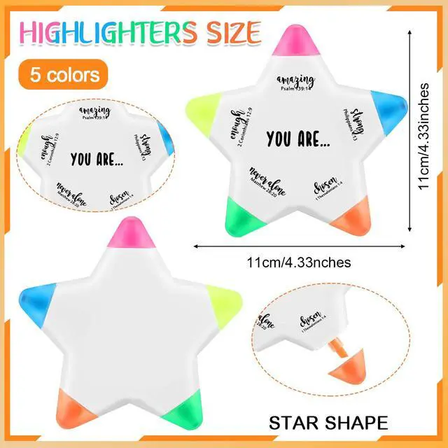 Alt view image 2 of 6 - 50 Pcs Christian Gifts Bible Highlighters and Pens No Bleed Inspirational Highlighters Brush Tip Bulk Church Gift Back to School Student Gift Bible Study Supplies Religious Stationery