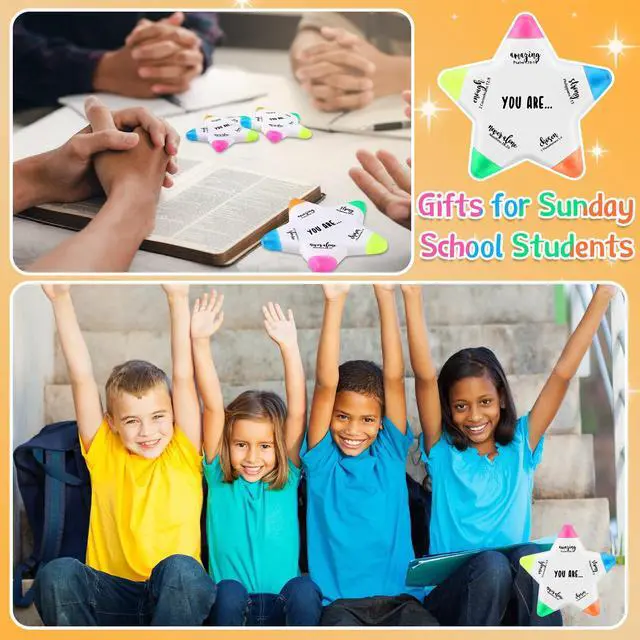 Alt view image 5 of 6 - 50 Pcs Christian Gifts Bible Highlighters and Pens No Bleed Inspirational Highlighters Brush Tip Bulk Church Gift Back to School Student Gift Bible Study Supplies Religious Stationery