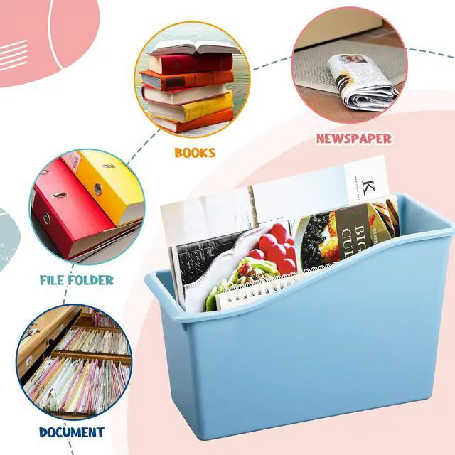 Alt view image 5 of 6 - 24 Pack Boho Neutral Book Bins for Classroom Decor Bulk Plastic Bins with Name Labels Assorted Color Organization Book Bin Baskets Teacher Storage Boxes for Classroom Office