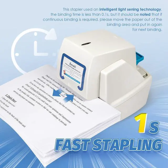 Alt view image 4 of 6 - Electric Stapler, Heavy Duty 70 Sheets Automatic Stapler, Jam-Free, Flat-Clinch & Quiet for Home and Office, with 5500 Staples