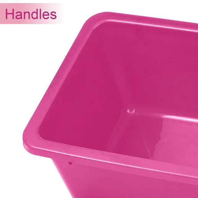 Alt view image 2 of 6 - 24 Pack Book Bins for Classroom Plastic Cubby Storage Bins Colored Kids Toy Organizer Container with 120 Pcs Self Adhesive Label for Student Teacher Library School Office Home (Pastel Color)