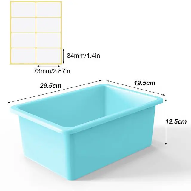 Alt view image 3 of 6 - 24 Pack Book Bins for Classroom Plastic Cubby Storage Bins Colored Kids Toy Organizer Container with 120 Pcs Self Adhesive Label for Student Teacher Library School Office Home (Pastel Color)