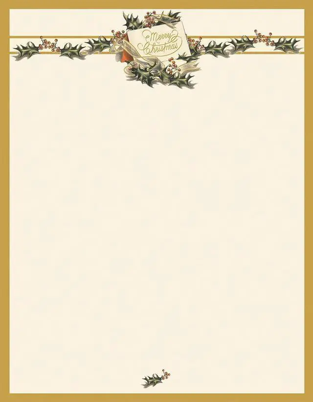 Main image of Vintage Christmas Holly Letterhead, 80 count, 11" x 8.5" (2011872) (Pack of 12)