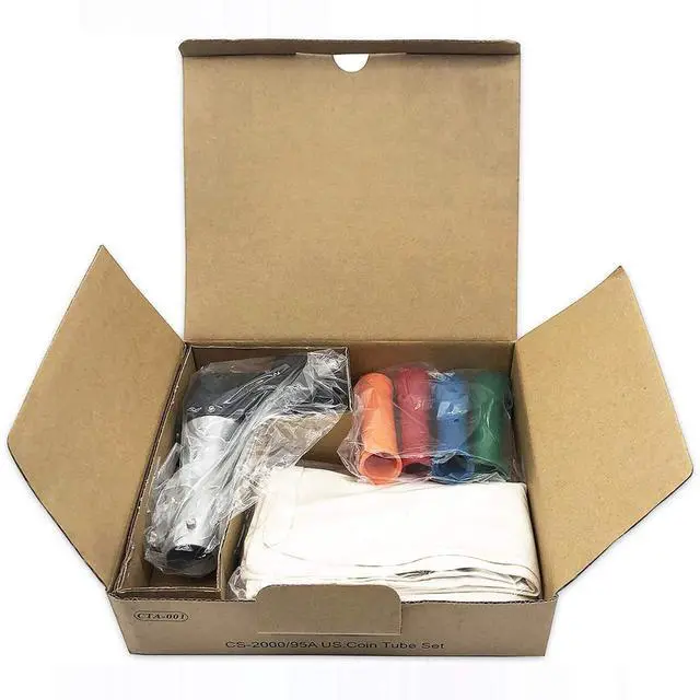Alt view image 5 of 5 - Ribao Coin Tube Connector, 4 Coin Tubes and Coin Bags Set for Coin Counter and Coin Sorting Machines CS10S/CS-2000/HCS-3300/HCS-3500AH