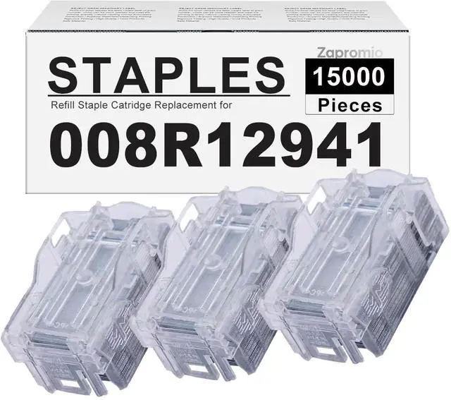 Main image of 3-Pack Compatible with Xerox 008R12941, 8R12941 Stacker Staples | Cartridges Refills for Phaser 7760 WorkCentre 7500 7800 Series Printer Stapler EH-C591XA (3 Cartridges X 5,000 Staples Each)