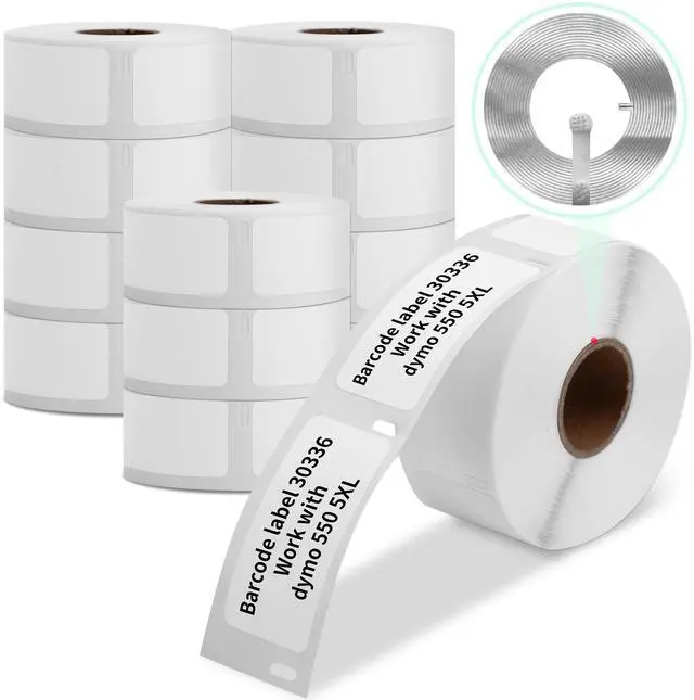 Main image of 12 Rolls Compatible with Dymo Labelwriter 550 Label 30336 (1" x 2-1/8") | 500/ Roll, 25 x 54mm, Work with Label Writer 550, 5XL, 450 Desktop Printers, Chip included, Multipurpose Barcode Labels