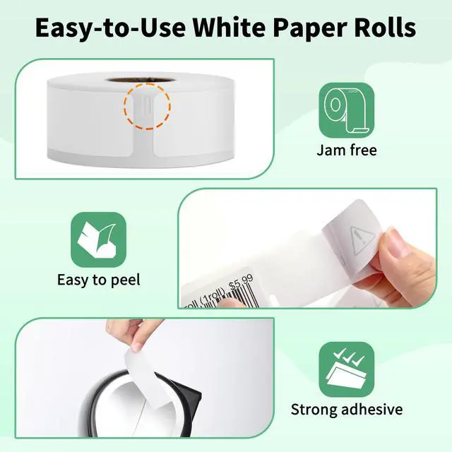 Alt view image 6 of 6 - 12 Rolls Compatible with Dymo Labelwriter 550 Label 30336 (1" x 2-1/8") | 500/ Roll, 25 x 54mm, Work with Label Writer 550, 5XL, 450 Desktop Printers, Chip included, Multipurpose Barcode Labels