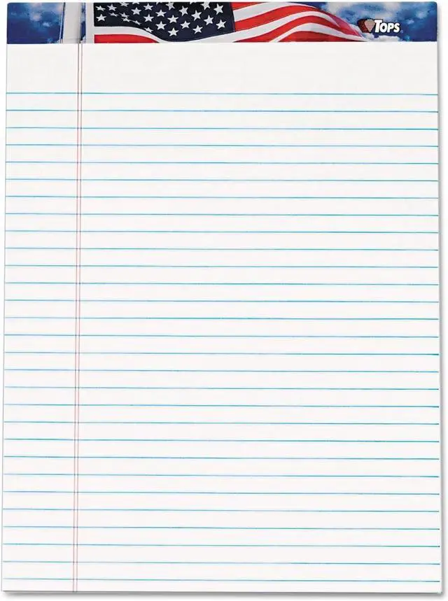 Main image of 75111 American Pride Writing Pad, Legal/Wide, 8 1/2 x 11 3/4, White, 50 Sheets (Pack of 72)