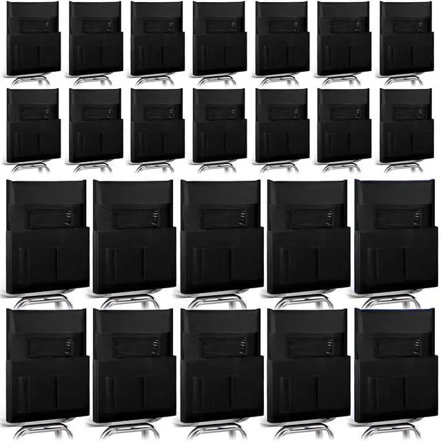 Main image of 24 Pcs Thicken Chair Pockets for Classroom, Chair Pocket Chart, Chart Seat Back Organizer Bulk with Name Tag, Classroom Organization Essentials for School Christmas Student Gift(Black)
