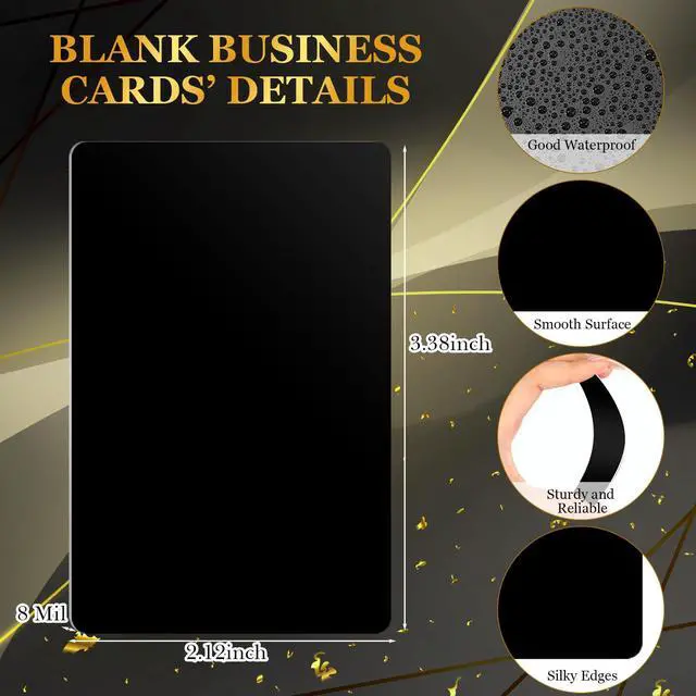 Alt view image 2 of 6 - 1000 Pcs Metal Business Card Blanks Bulk Aluminum Sheet Business Card 3.38 x 2.12" for Customize Office Name Laser Engraving CNC Graduation Gift (Black)