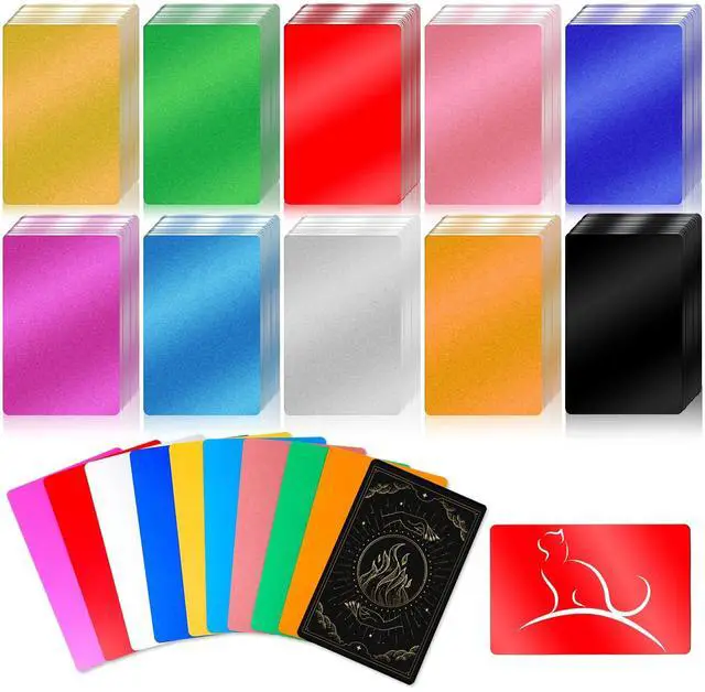 Main image of 1000 Pcs Metal Business Card Blanks Bulk Aluminum Sheet Business Card 3.38 x 2.12" for Customize Office Name Laser Engraving CNC Graduation Gift(Colorful)