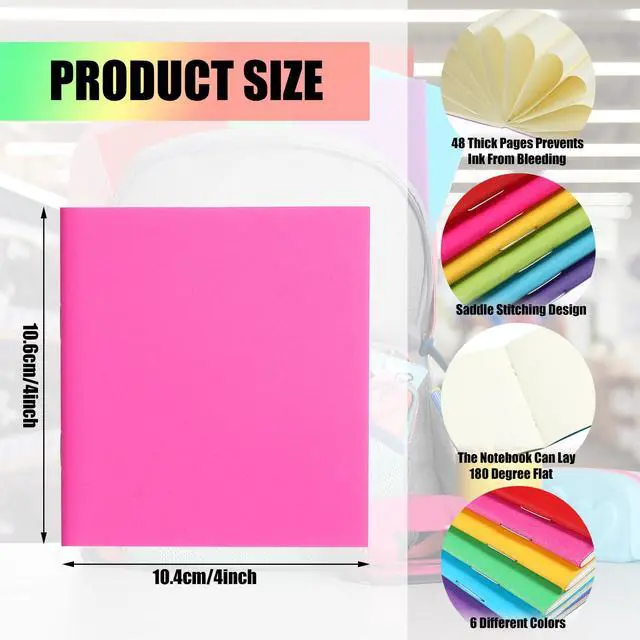 Alt view image 3 of 6 - 300 Pack Mini Notebooks Bulk Small Notepad Unlined Journals Pocket Blank Sketchbooks Kids Students Gifts Back to School Supplies 4 x 4 Inch 24 Sheets(Colorful)