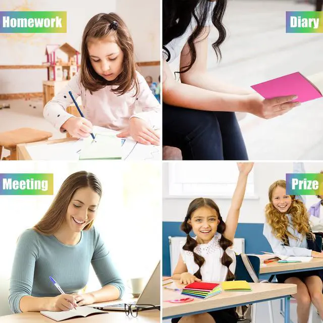 Alt view image 5 of 6 - 300 Pack Mini Notebooks Bulk Small Notepad Unlined Journals Pocket Blank Sketchbooks Kids Students Gifts Back to School Supplies 4 x 4 Inch 24 Sheets(Colorful)