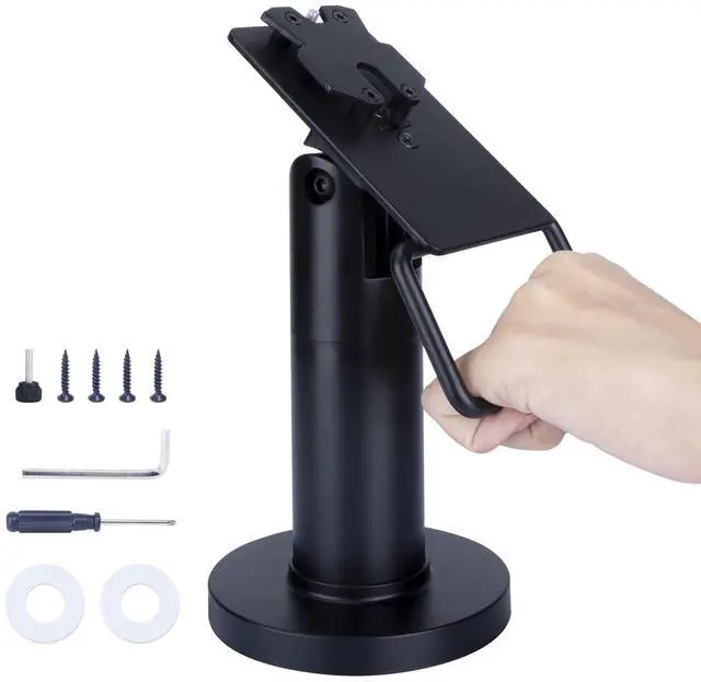 Main image of POS Terminal Stand for Ingenico Lane/3000/3600/7000/8000 | Point of Sale Square Card Reader Terminal Holder, Tilt & Swivel Metal POS Stand with Installation Tools, Screw-in & Adhesive