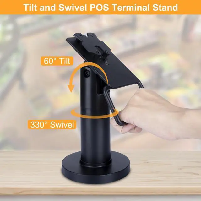 Alt view image 5 of 6 - POS Terminal Stand for Ingenico Lane/3000/3600/7000/8000 | Point of Sale Square Card Reader Terminal Holder, Tilt & Swivel Metal POS Stand with Installation Tools, Screw-in & Adhesive