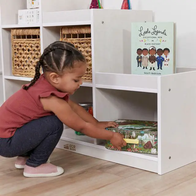 Alt view image 2 of 6 - 3-2-1 Double-Sided Cube Storage Organizer, Classroom Furniture, White Wash