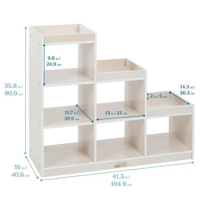 Alt view image 3 of 6 - 3-2-1 Double-Sided Cube Storage Organizer, Classroom Furniture, White Wash
