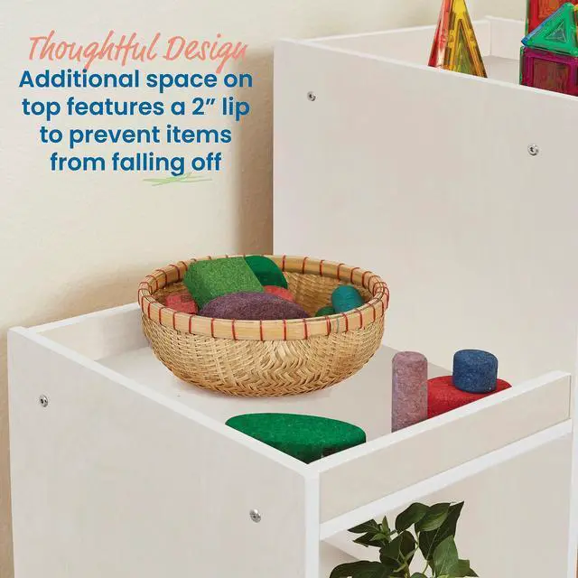 Alt view image 6 of 6 - 3-2-1 Double-Sided Cube Storage Organizer, Classroom Furniture, White Wash