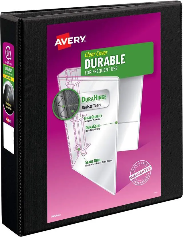 Main image of (R) Durable View 3 Ring Binder, 1-1/2 Inch EZD Rings, 1 Black Binder (09400) (Pack of 12)